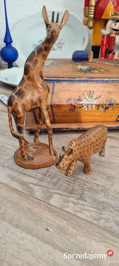 Drewniane figurki zwierząt drewniana żyrafa