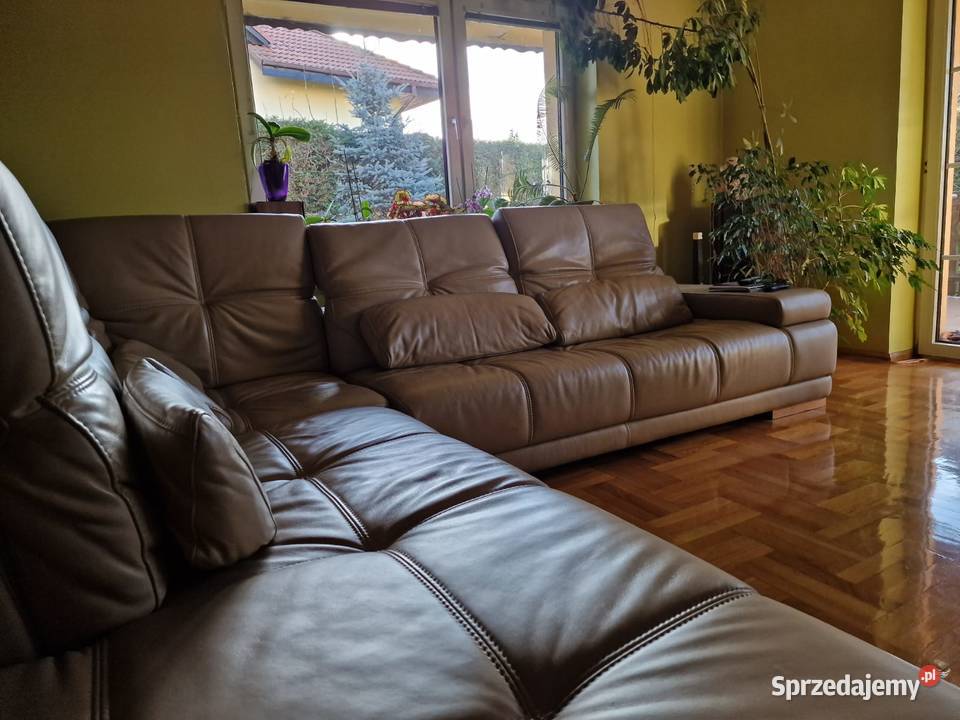 Kanapa rogówka ze skóry stan idealny śląskie