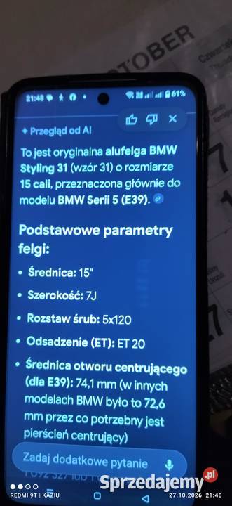 koła do BMW 225X60X15