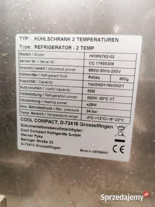 Lodówkozamrażarka COOL COMPACT 75x80x205 sprzedam