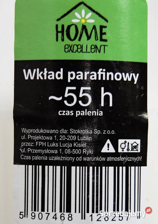Wkład parafinowy do zniczy Luks 14 55 h Lublin