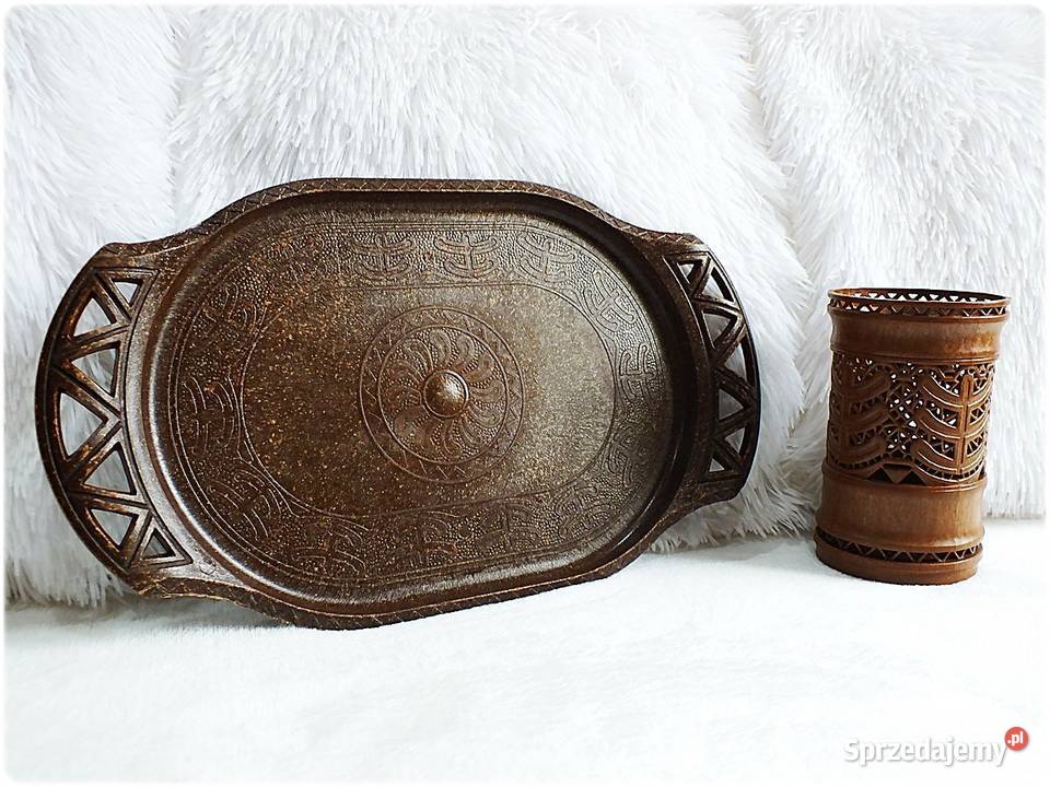 Serwetnik Taca Z Ch Uranium Komplet PRL Pojemnik lubuskie Żary