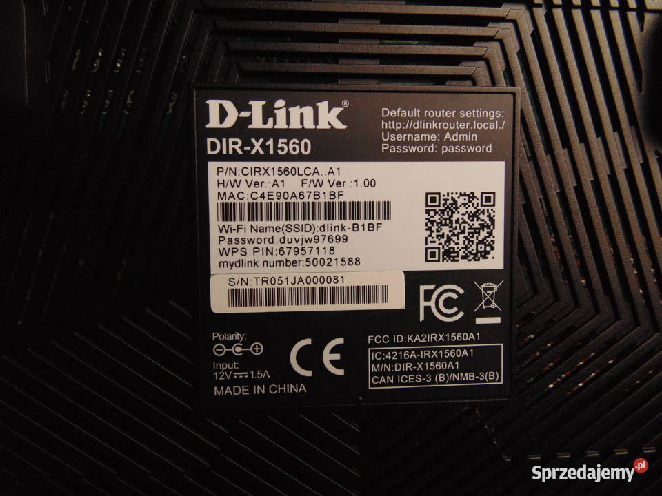 Router DLink DIRX1560 WiFi 6 24 GHz 5 GHz 1300 Internet i komunikacja