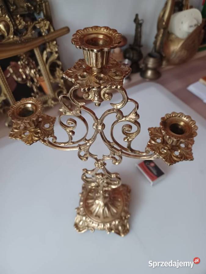 Piękny świecznik mosiężny Poznań