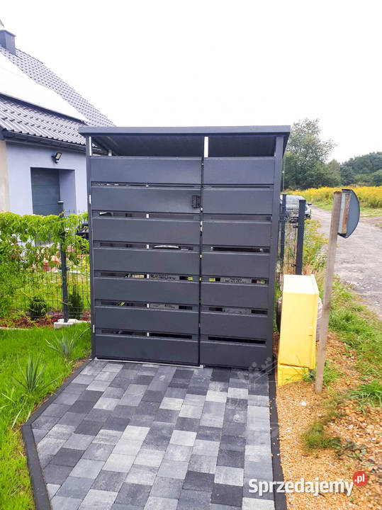 Wiata śmietnikowa spad tył 18x1m antracyt Domki narzędziowe sprzedam