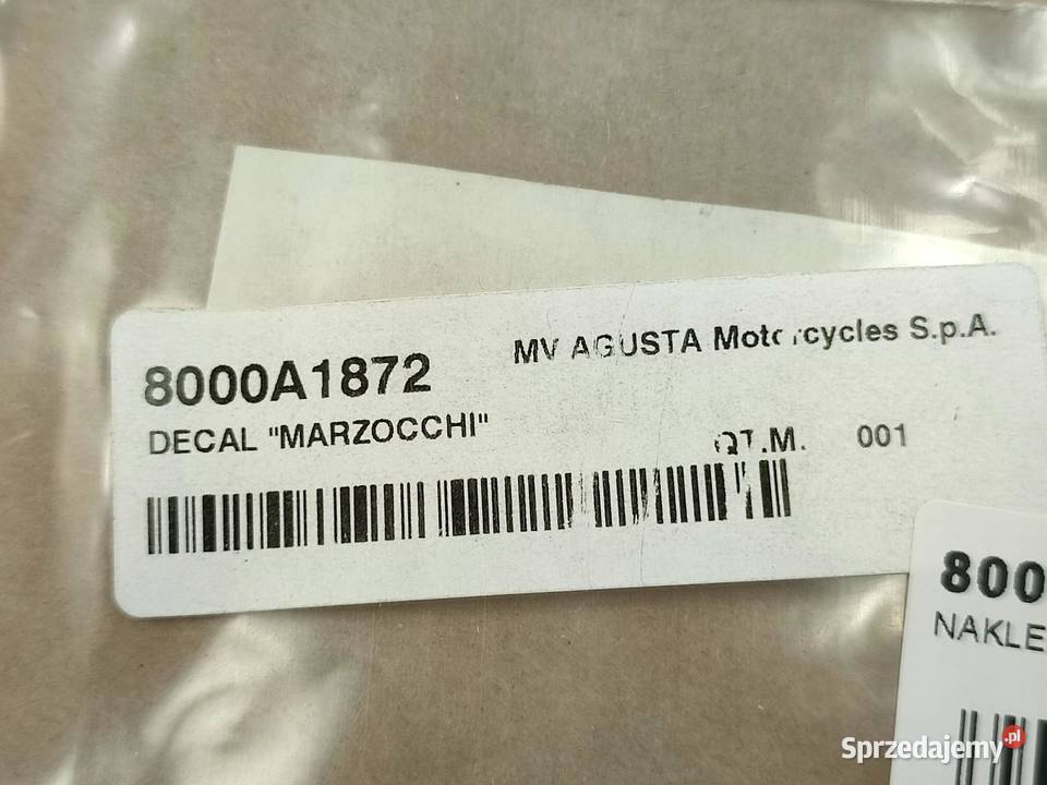 NAKLEJKA MARZOCCHI PRZEDNI WAHACZ MV AGUSTA osobowe sprzedam