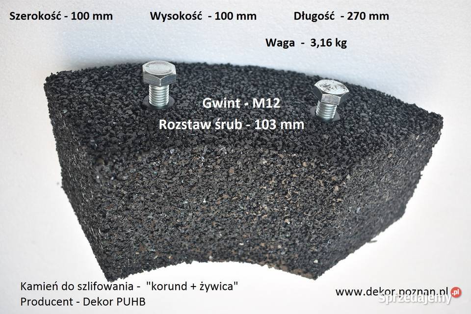 Szlifowanie betonu kamień z korundu grubego 58mm Poznań