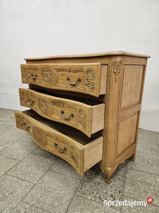 Francuska dębowa komoda ludwikowska z szufladami Komody Nowy Sącz