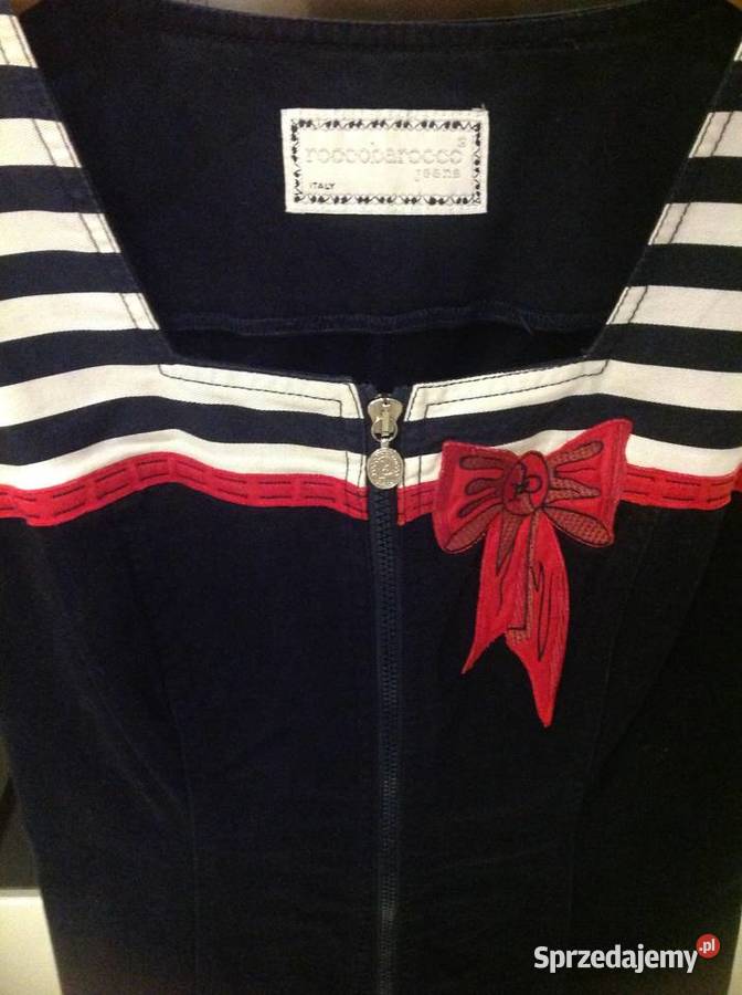 Piękna Sukienka Jeans Granatowa Damska Nowa Sól