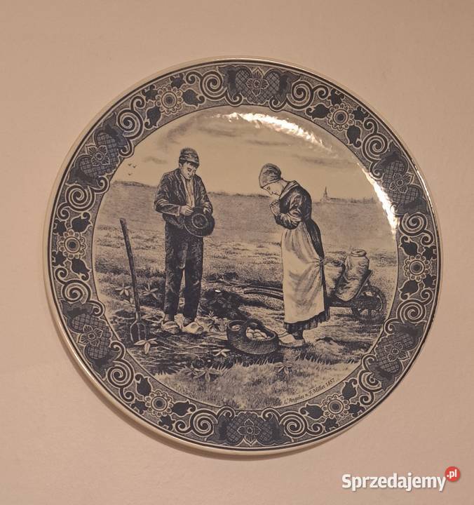talerz ceramiczny Delfts Holandia sygnowany sprzedam