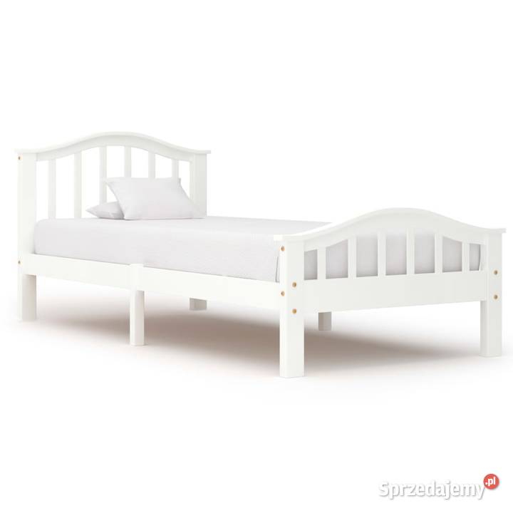 vidaXL Rama łóżka, biała, lite drewno sosnowe  283322