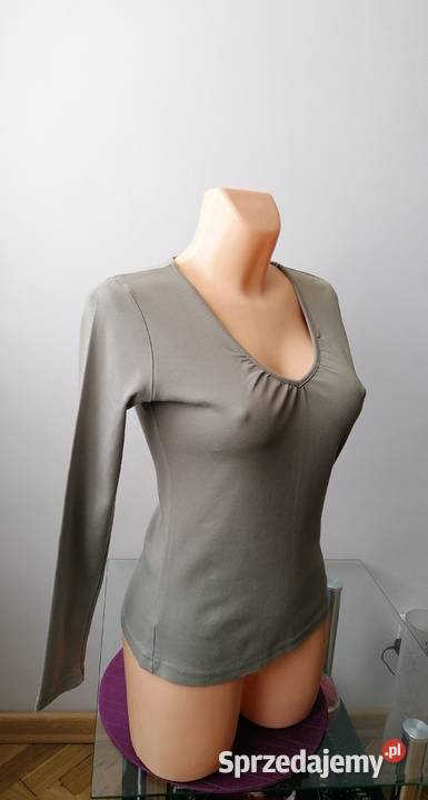 DAMSKA BLUZKA W KOLORZE KHAKI DŁUGI RĘKAW R L Łódź