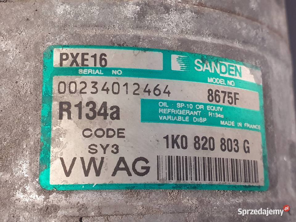 SPRĘŻARKA KLIMATYZACJI VW Golf V Passat B6 19 Kompresory klimatyzacji Rudka