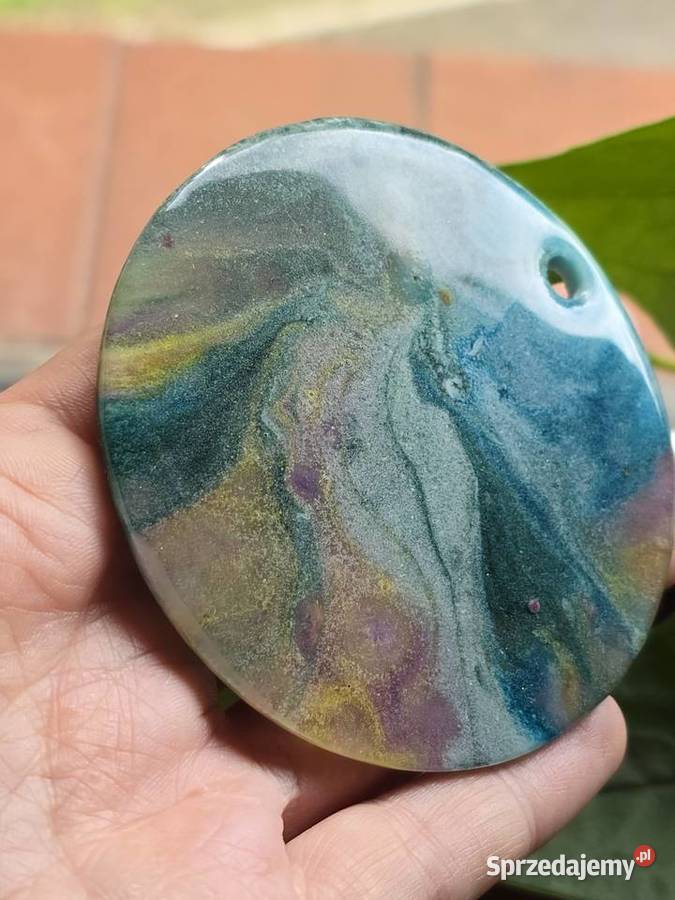 Naszyjnik 3D boho zorza Tęcza 2 stronny z żywicy Rzeszów