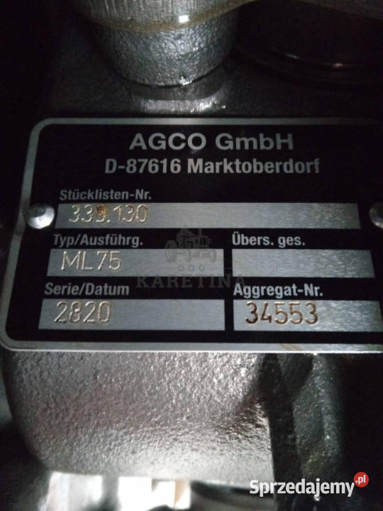 Skrzynia biegów Vario ML75 Fendt 312 Jastrzębniki
