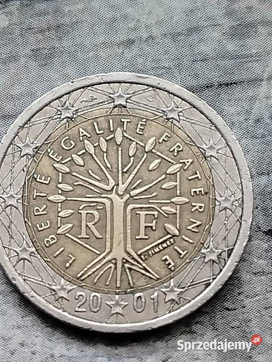 Sprzedam monetę 2 euro z 2001 roku Przesunięcia