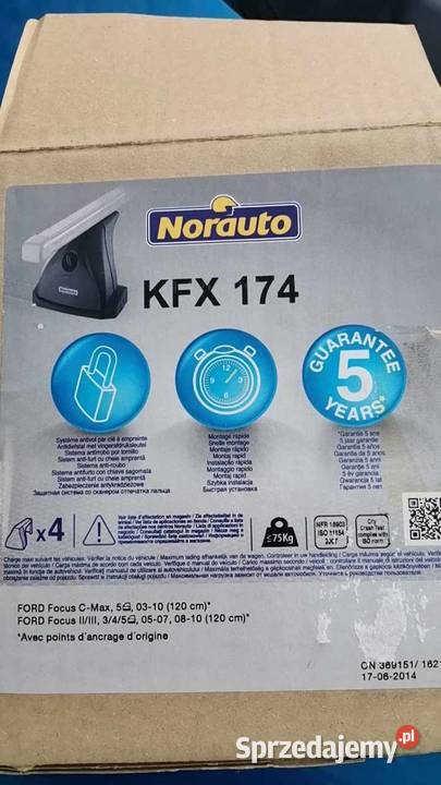 bagażnik dachowy uchwyt KFX 174 Norauto Ford mazowieckie Warszawa sprzedam