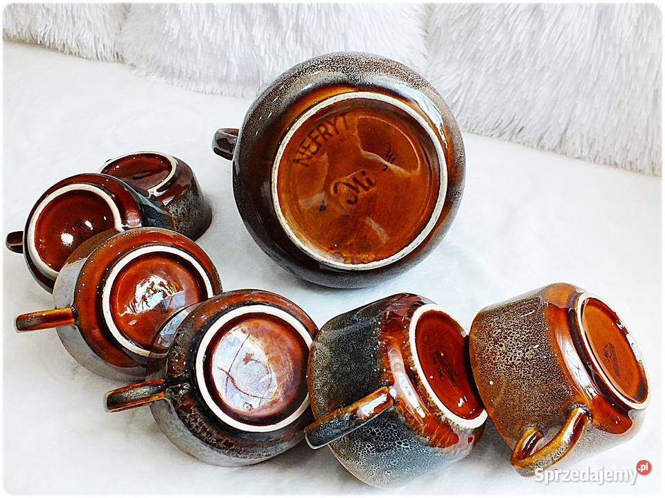 NEFRYT Mirostowice MI Zestaw Kawowy z lat 60tych Porcelana i szkło Żary