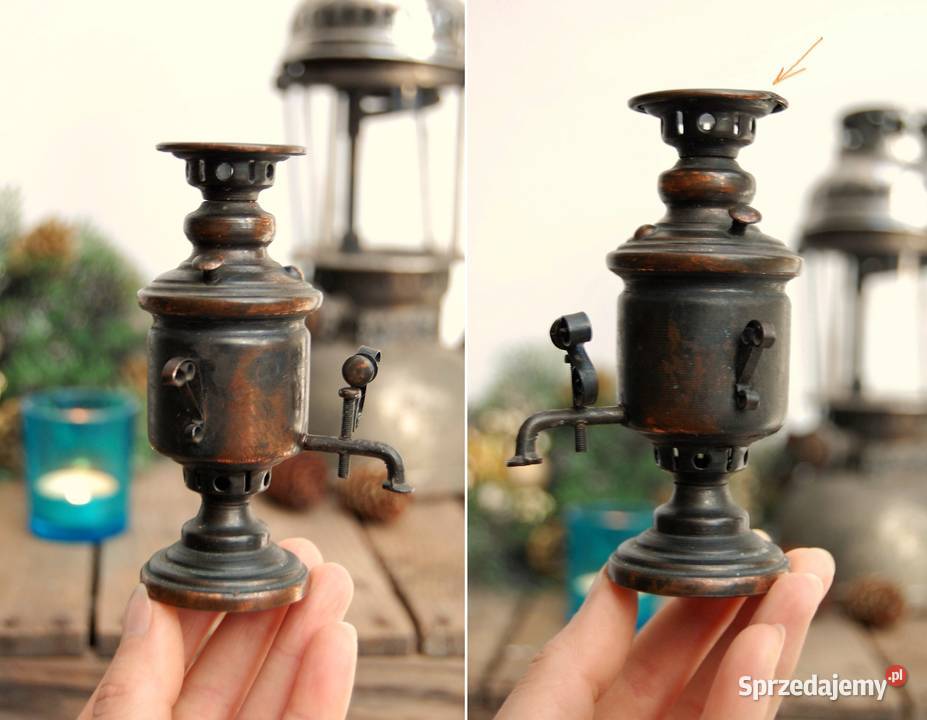 Samowar miniatura figurka metaloplastyka Rosja Lublin