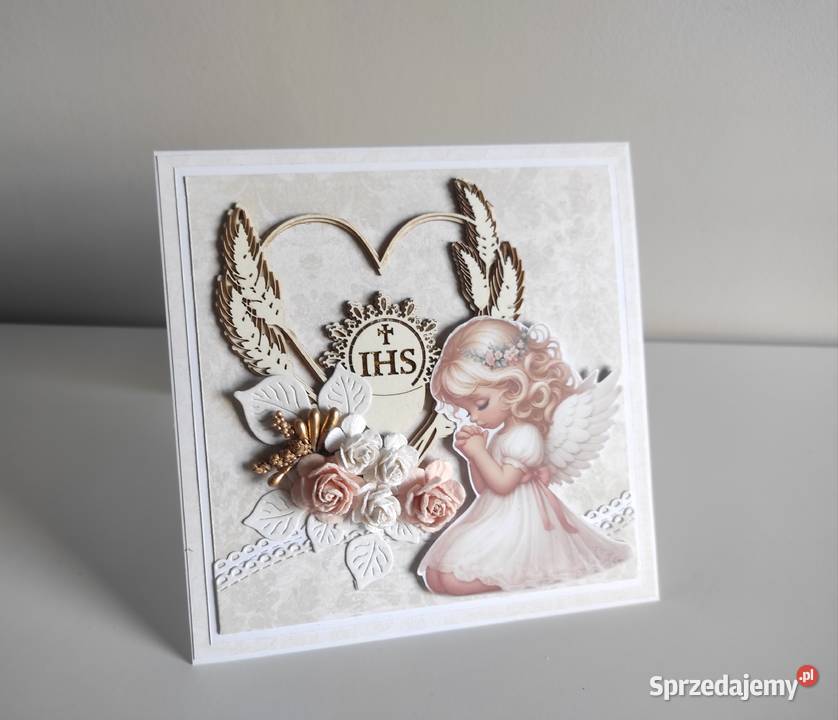 Kartka ręcznie robiona na Komunię Świętą sprzedam