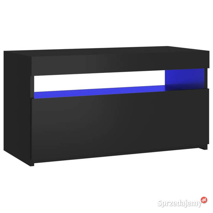 Szafka pod TV z oświetleniem LED czarna 75x35x40 Warszawa