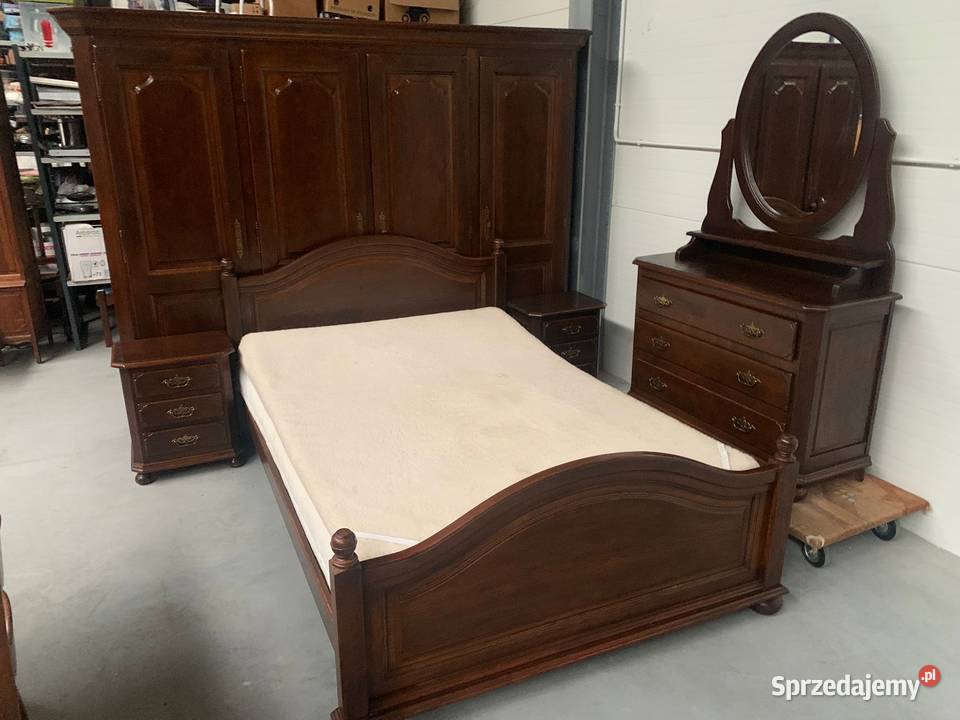 Masywna dębowa sypialnia łóżko 140 szafki komoda Sławoszewek