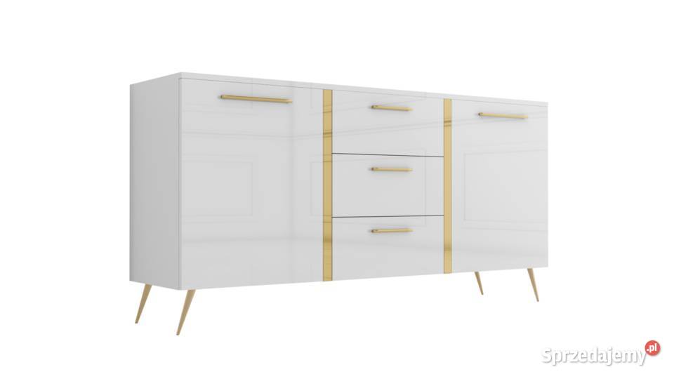 Komoda lakierowana biała w stylu Glamour Wrocław