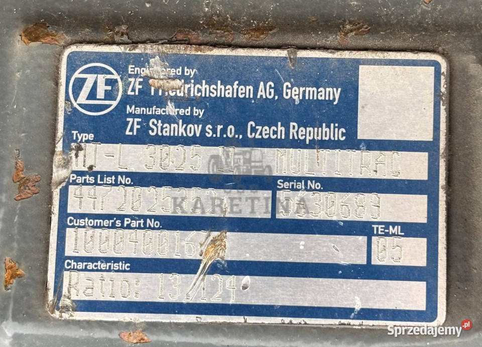 ZF MTL 3025 II OŚ Tylnia Kompletna Zwolnica sprzedam