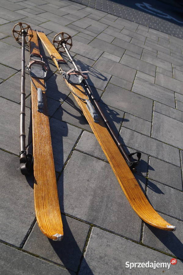 Stare narty jesionowe 180 kijki w komplecie Pozostałe Pruchnik sprzedam