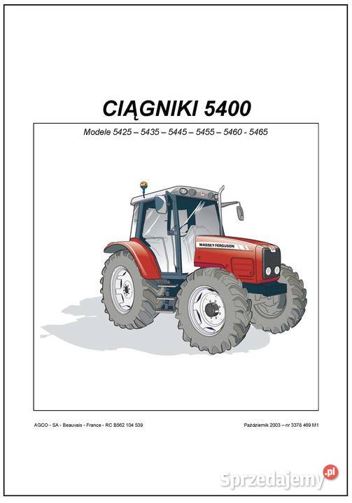 Instrukcja obsługi MF Massey ferguson 5445 5455 Szamotuły