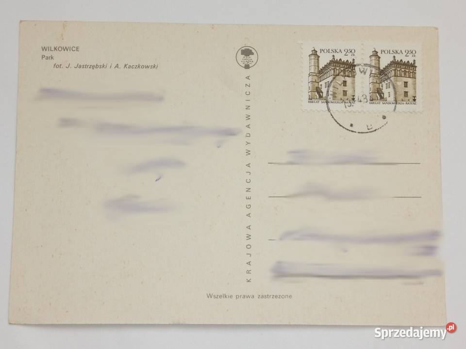Pocztówka z Wilkowic z 1983r 2 Znaczki Dąbrowa Górnicza