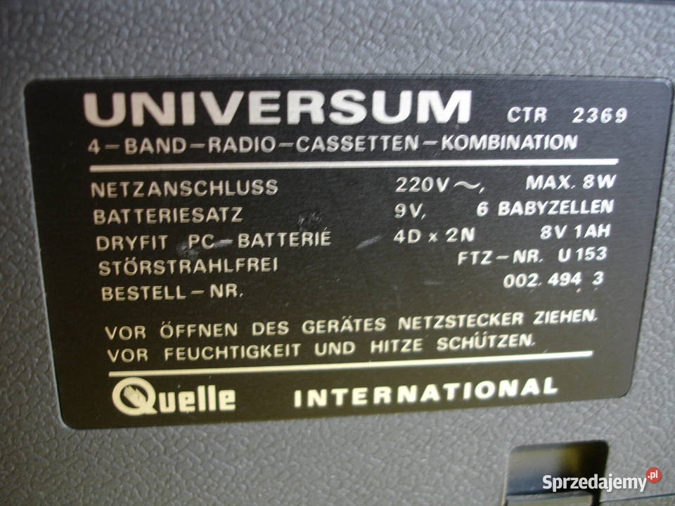 Radiomagnetofon UNIVERSUM CTR2369 Zielona Góra