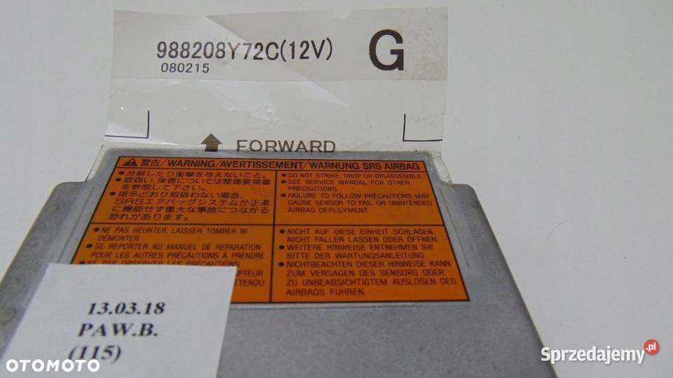 SENSOR MODUŁ PODUSZEK AIRBAG INFINITI FX35 FX45 Nowy Tomyśl