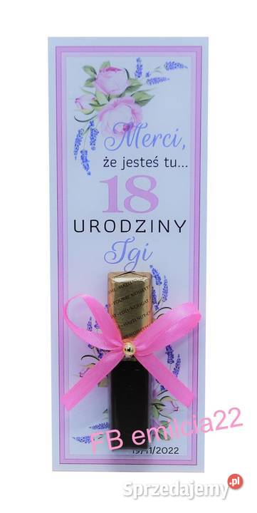 KOMPLETNE Merci podziękowanie gości z okazji 18 Moda i Styl sprzedam