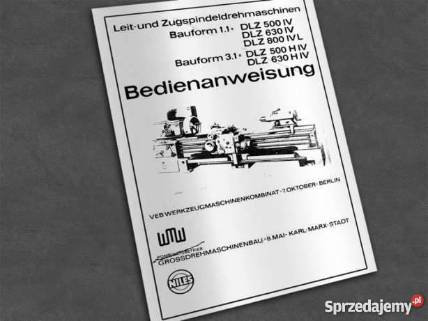 Tokarka WMW DLZ 500 630 800 dokumentacja DTR