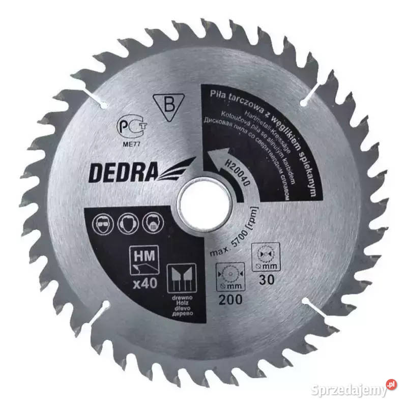 PIŁA TARCZOWA DO DREWNA Z WĘGLIKIEM DEDRA H60080 Opalenica