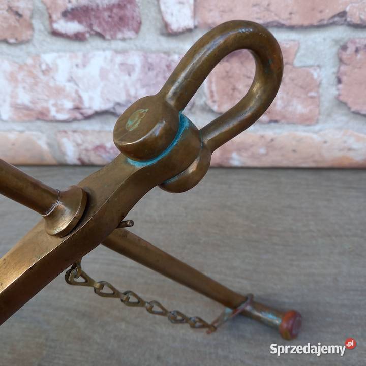 Marynistyka żeglarstwo duża mosiężna kotwica Warszawa