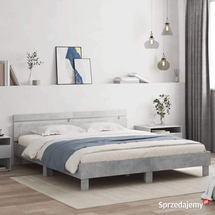 Rama łóżka z wezgłowiem szarość betonu 180x200 Warszawa