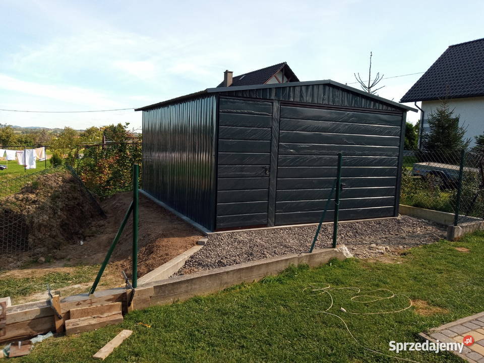 Garaż 3x5 brama uchylna konstrukcja profil blacha
