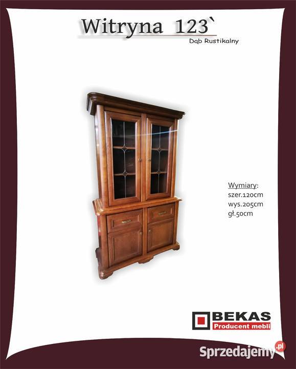Stylowy Kredens Witryna 123 Stylizowana Dąb Kredensy i witryny Wrocław