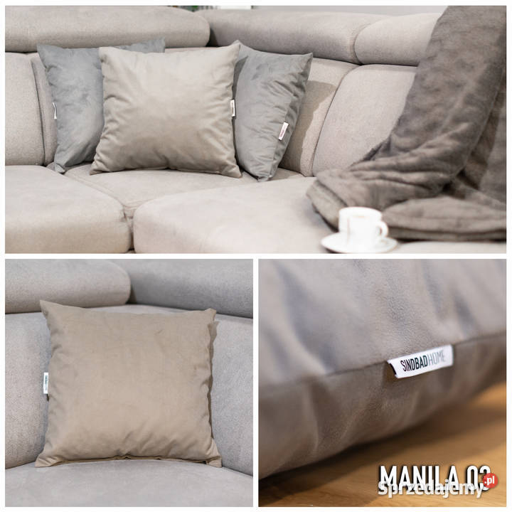 PODUSZKA WELUROWA DEKORACYJNA Z WYPEŁNIENIEM beżowy podlaskie Białystok