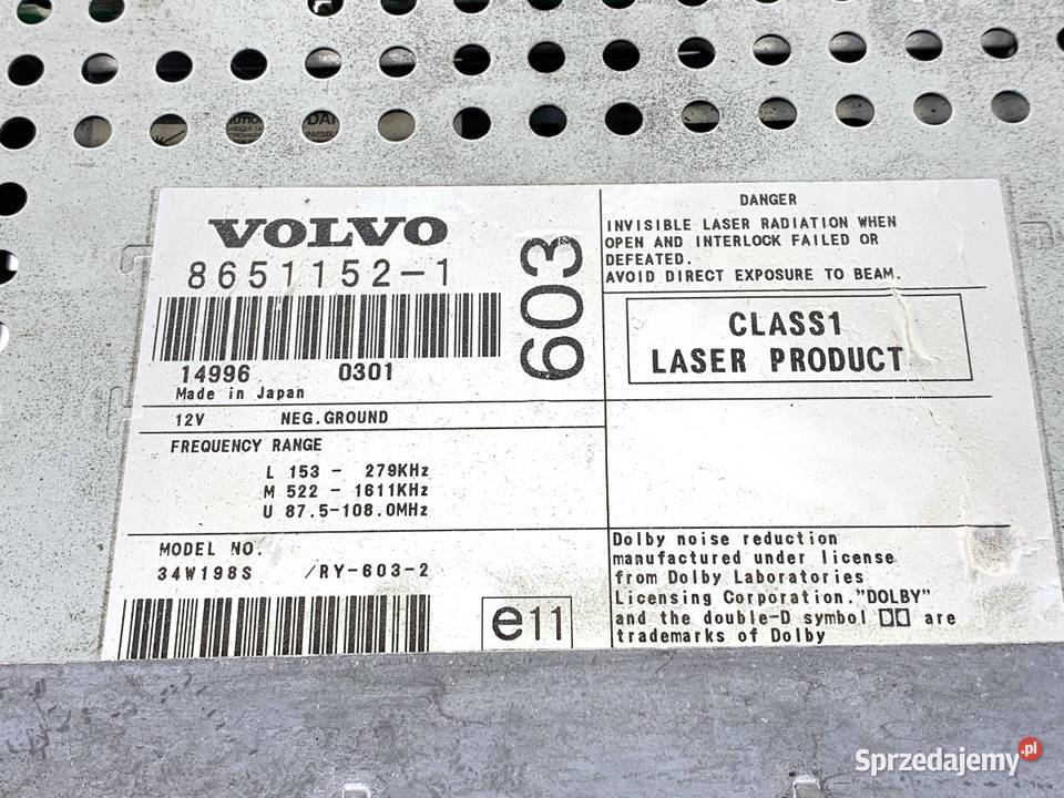 RADIO VOLVO S60 I 8651152 0010 ODTWARZACZ