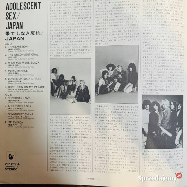 Japan Adolescent Sex EXEX Japan Obi LP 1978 płyta winylowa Płyty i kasety Warszawa sprzedam