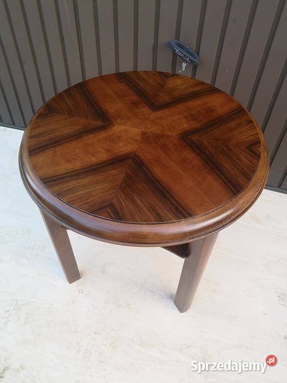 Stolik Ława Okrągły ARTDECO Orzech Antyk Stary