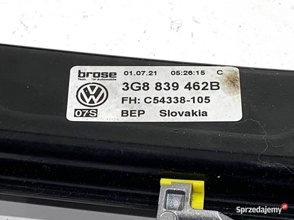 PODNOŚNIK SZYBY PRAWY TYŁ VW ARTEON 3G8839462B osobowe