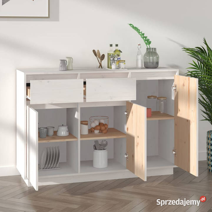 Szafka biała 110x34x75 lite drewno sosnowe Warszawa