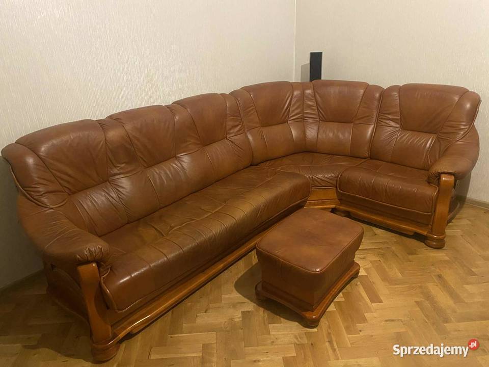 Narożnik skórzany pięcioosobowy z funkcją spania sprzedam