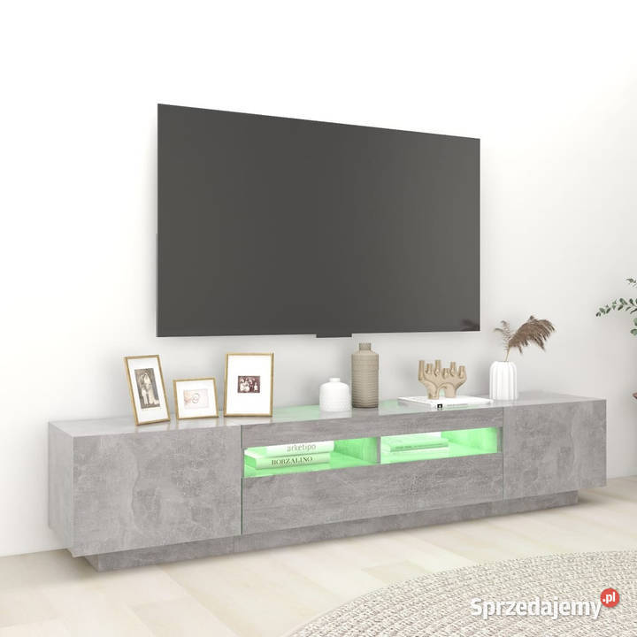 Szafka pod TV z oświetleniem LED szarość betonu