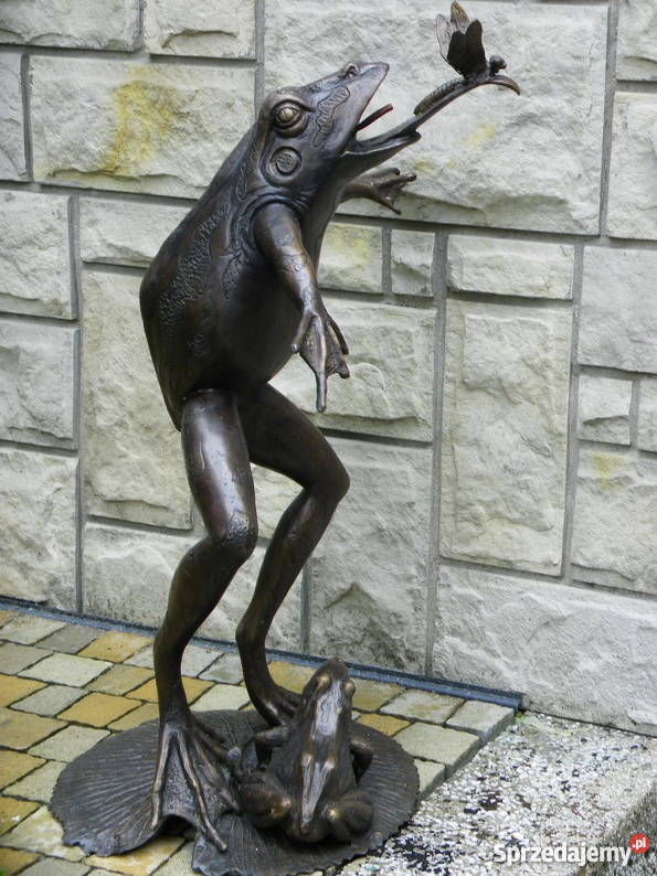 PLUJĄCA ŻABA W WASZKĘ FONTANNA Z BRĄZU ŻABA Kraków