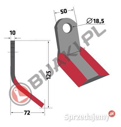 Nóż Y MEA02 do kosiarki bijakowej MEAAT 63MEA02 Chmielniki